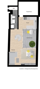 Loftiges Dachgeschoss-Maisonette-Apartment mit Dachterrasse! Super zentral und komplett ausgestattet, Nähe Hackesche Höfe in Berlin-Mitte!